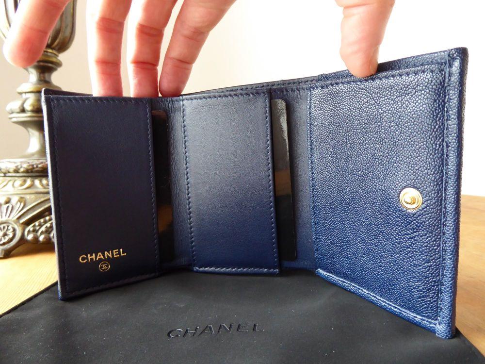 Chanel Boy Small Flap Wallet in Blue - Luxury Leather Card Holder for Women | Perfect for Everyday Use, Travel & Special Occasions