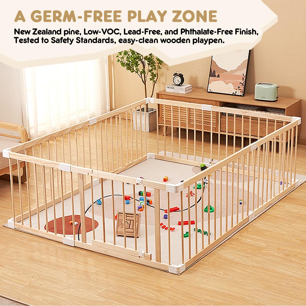HARPPA Baby Safety Gate & Playpen - 71.5x79.5x24 Inches Adjustable Play Yard for Infants & Toddlers - Perfect for Living Room, Stairs, and Indoor Play Areas