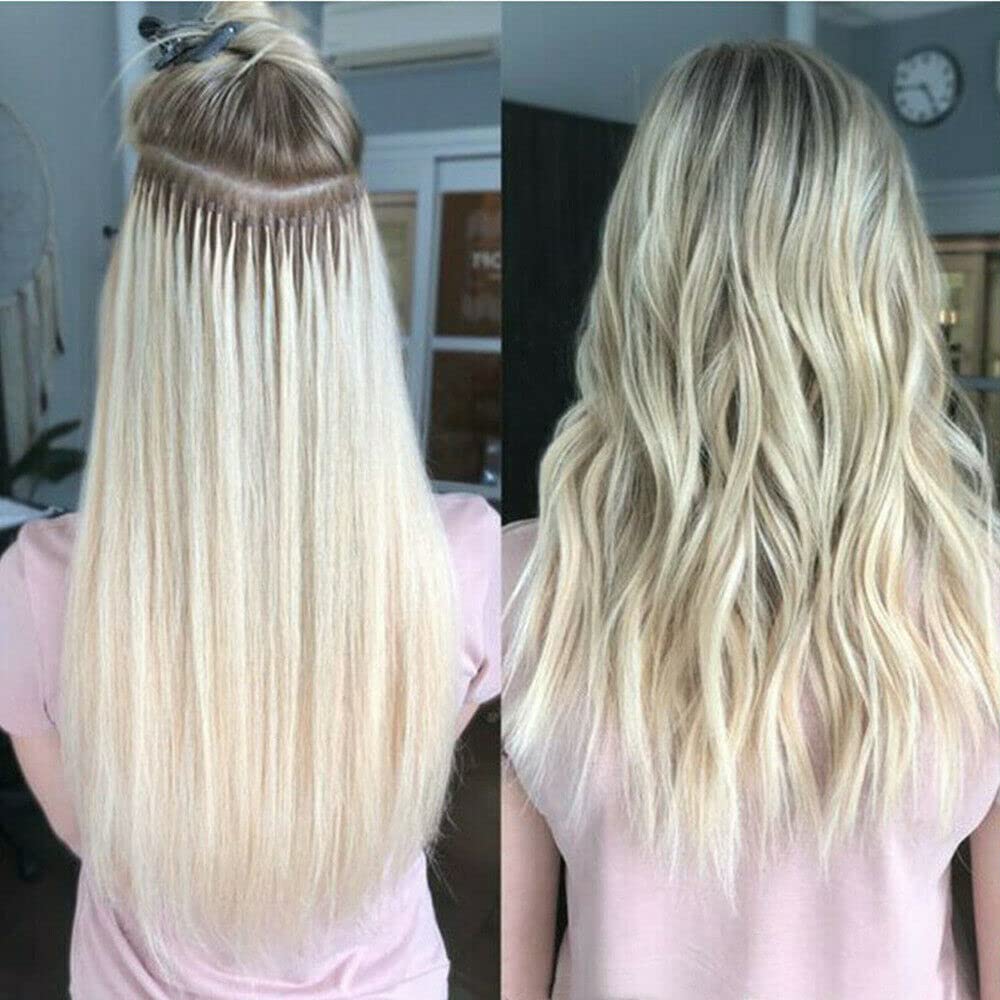Micro Loop Hair Extensions 22 Inch - 100% Real Human Remy Hair, Ombre Off Black to Burgundy Red, 50g per Pack (100 Strands) - Seamless Micro Bead Links for Natural Look | Perfect for Daily Wear, Parties & Special Occasions