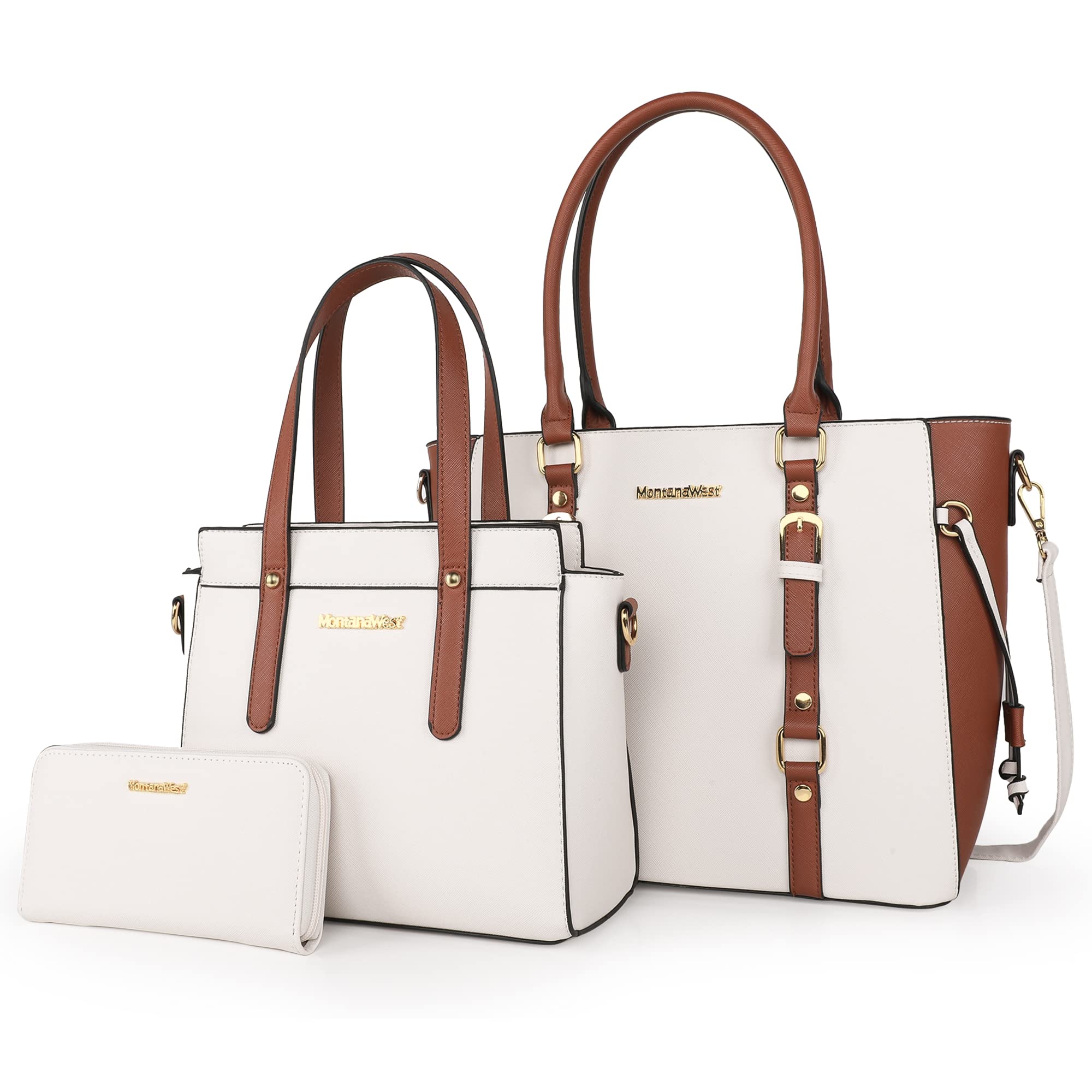 Montana West 3-Piece Women's Purse Set - Tote Bag, Wallet & Shoulder Satchel Handbag | Fashionable Matching Accessories for Work, Travel & Everyday Use
