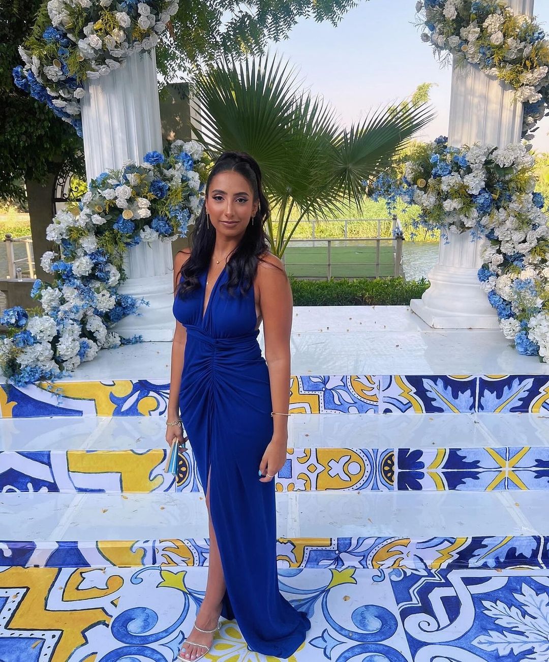 Royal Blue Deep V Neck Slit Long Prom Dress - Elegant Wedding Guest Gown J5274 | Perfect for Homecoming, Formal Events & Evening Parties