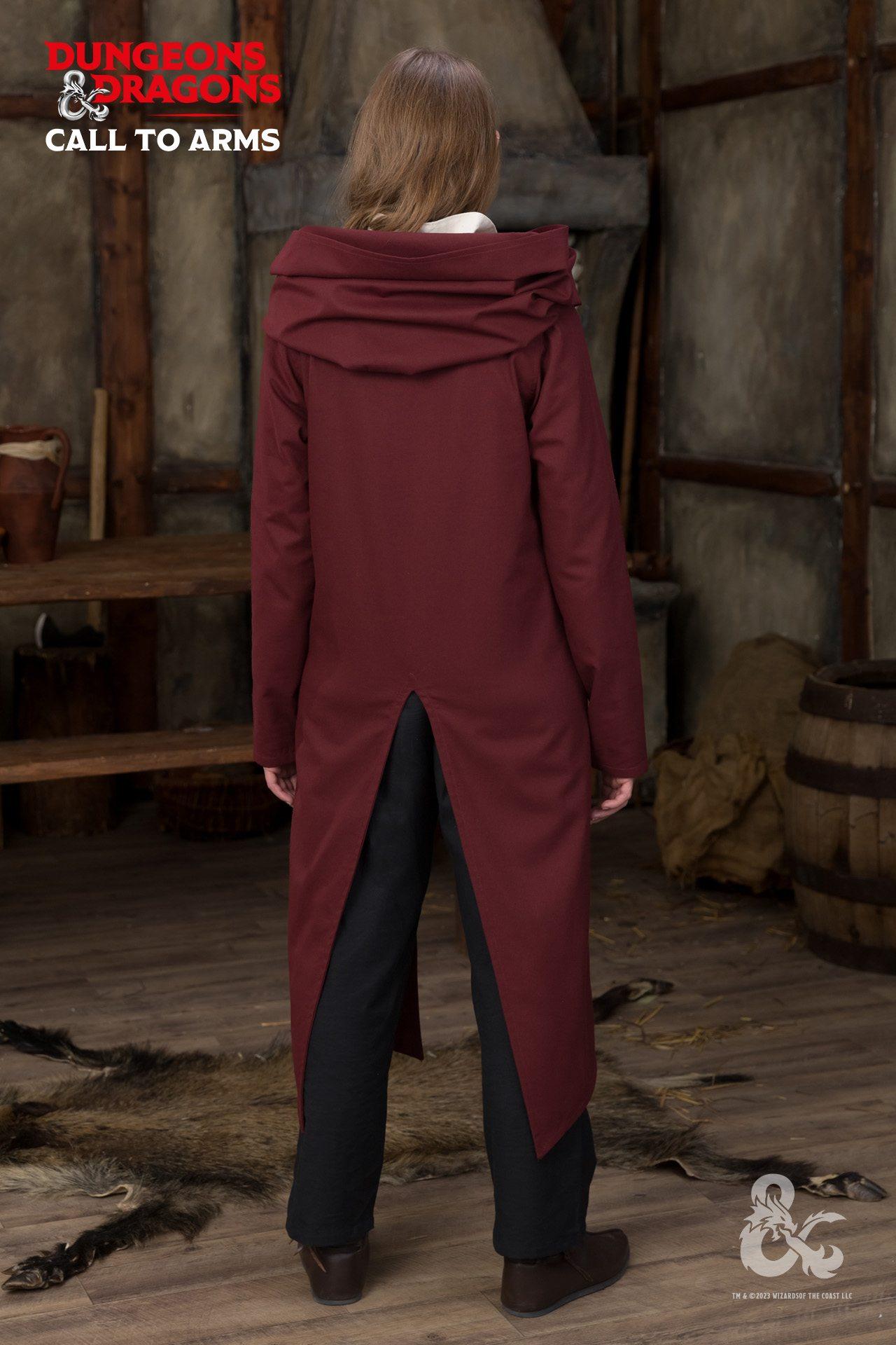 Dungeons & Dragons Paladin Hooded Tunic - Burgundy Medieval Fantasy Costume for Cosplay, LARP & Renaissance Fairs | Perfect for D&D Fans & Roleplaying Games
