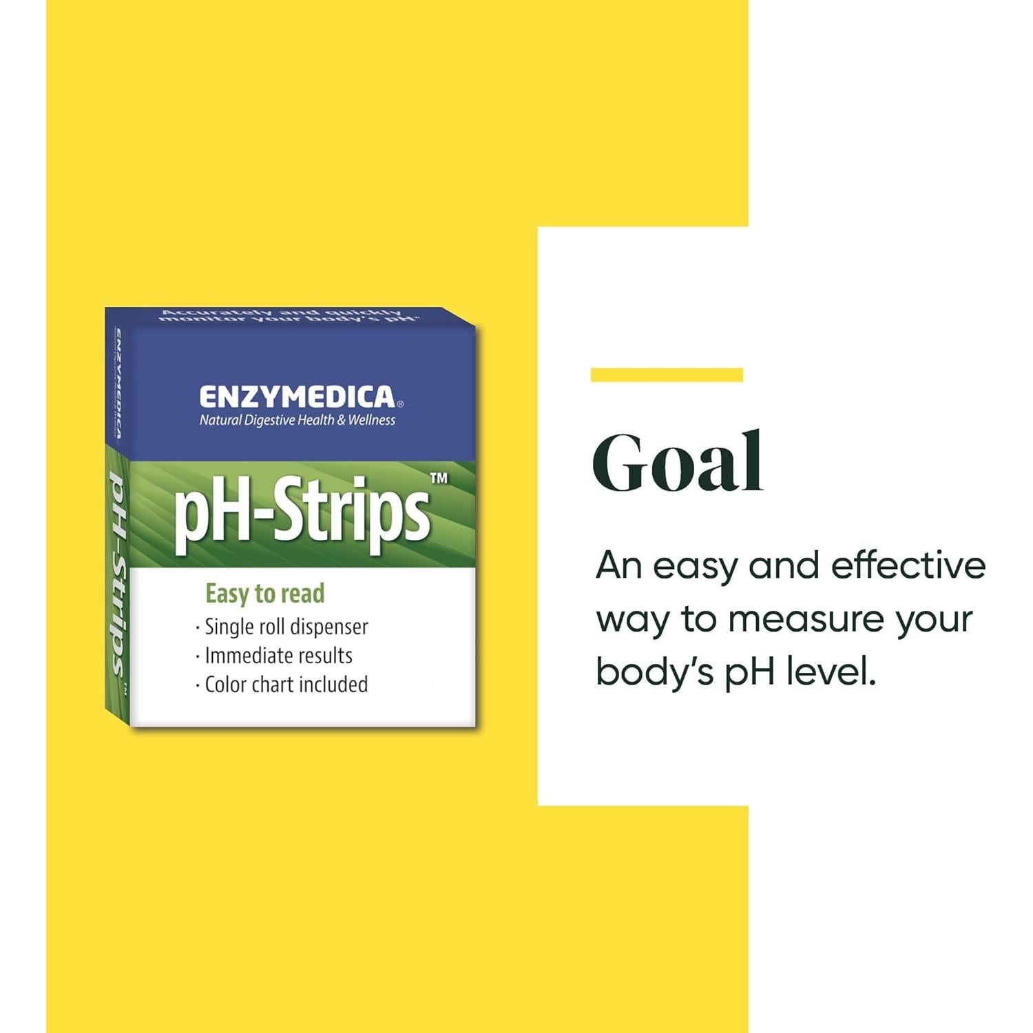 Enzymedica pH Test Strips for Body & Urine - 100 Count | Accurate pH Level Testing for Health & Wellness | Perfect for Home, Gym & Travel Use
