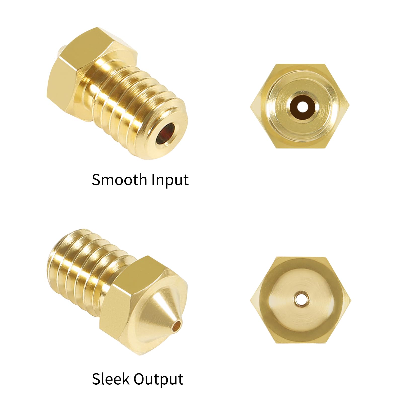 Aokin 10 Pack 3D Printer Nozzles - Brass Extruder Nozzles 0.4mm Compatible with E3D V5/V6, 1.75mm Filament - Perfect for DIY 3D Printing, Prototyping & Maker Projects