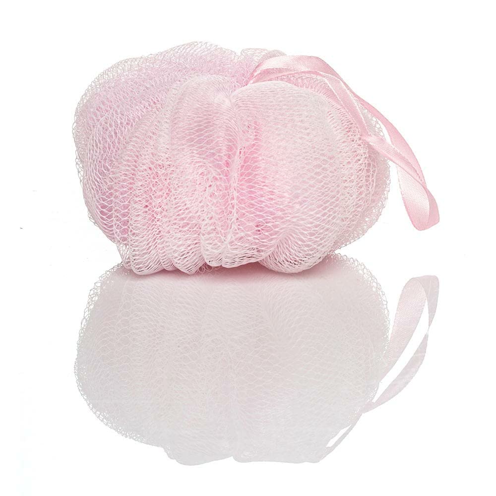 Premium Pink Loofah Sponge for Women & Men - Gentle Exfoliating Body Scrubber, Bath Sponge & Shower Pouf | Soft Luxury Loofah for Smooth Skin | Ideal for Daily Shower, Spa & Skincare Routine - Pack of 1