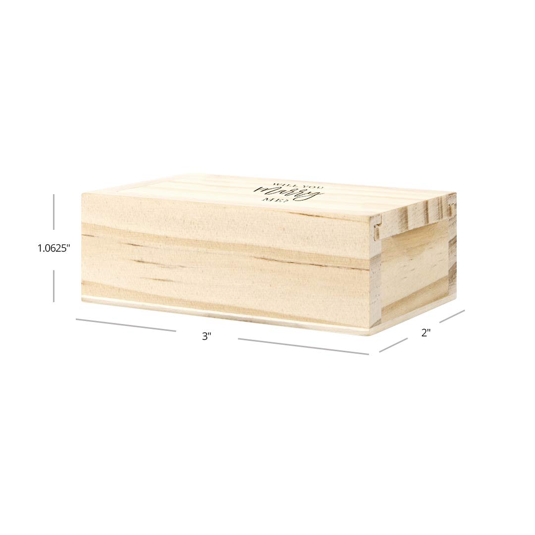 Will You Marry Me? Engraved Wooden Ring Box with Lid - Rustic Proposal Ring Bearer Box for Wedding, Engagement & Keepsake - Perfect for Romantic Proposals & Gift Giving