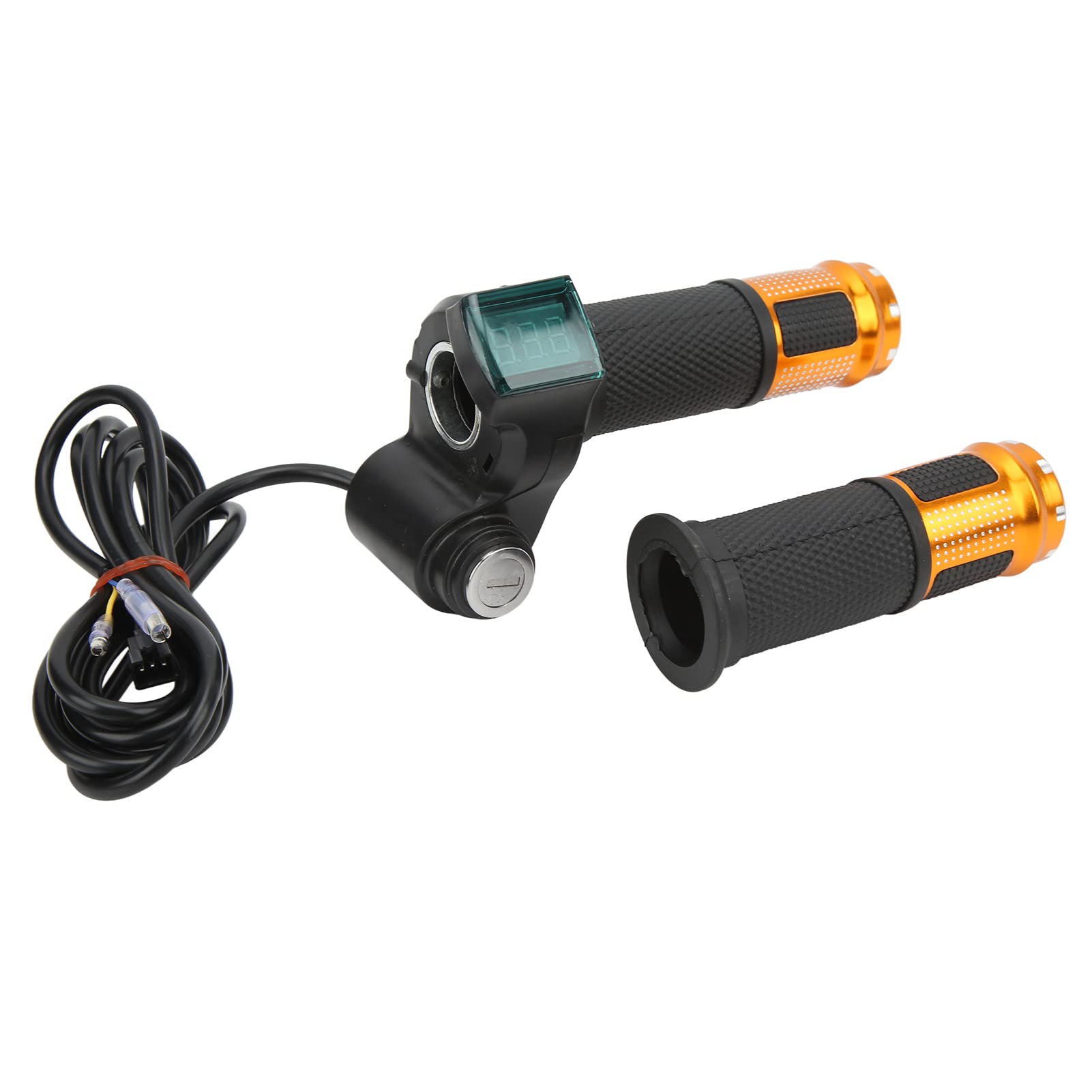 12V-99V Electric Bike Throttle Grip with Speed Control & Lock - Golden Handle for E-Bikes, Scooters & Electric Vehicles - Perfect for Commuting, Off-Road & Urban Riding
