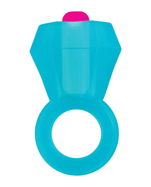 Bling Pop Vibrating Cock Ring for Men - Blue Pleasure Ring for Enhanced Sensation & Performance - Perfect for Couples Play & Solo Use