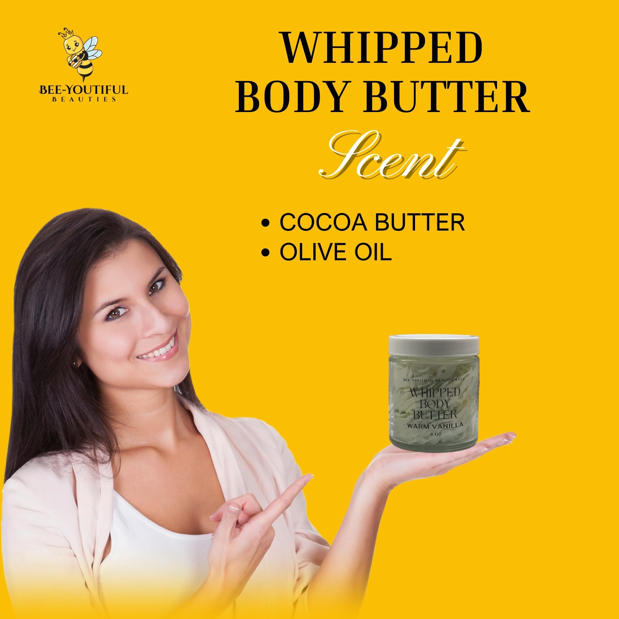 Whipped Shea & Beeswax Body Butter - Ultra Hydrating Moisturizer with Shea Butter, Mango Butter, Cocoa Butter & Beeswax for Deep Nourishment - 4oz Warm Vanilla Scent - Perfect for Dry Skin Care & Daily Moisturizing Routine