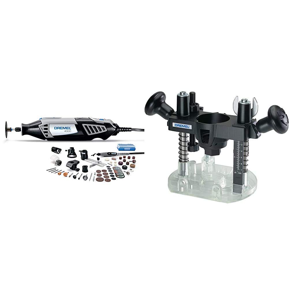 Dremel 4000-6/50-FF High Performance Rotary Tool Kit with Flex Shaft - 6 Attachments & 50 Accessories - Grinder, Sander, Polisher, Engraver & Plunge Router - Perfect for DIY Projects, Woodworking, Metal Crafting & Home Repairs