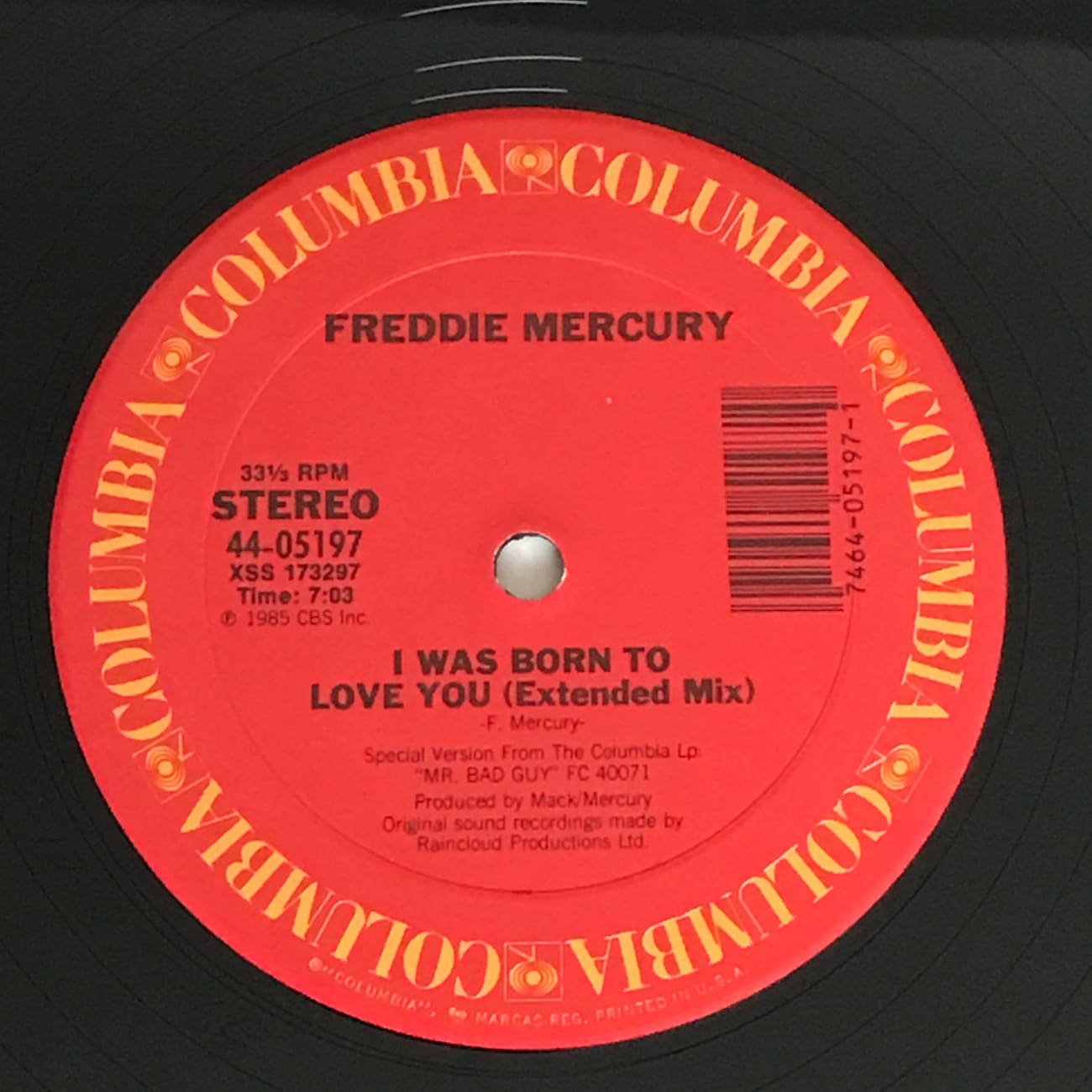 Freddie Mercury 'I Was Born To Love You' 12-Inch Promo Single Vinyl Record 1985 - Rare Collectible for Music Lovers & Queen Fans
