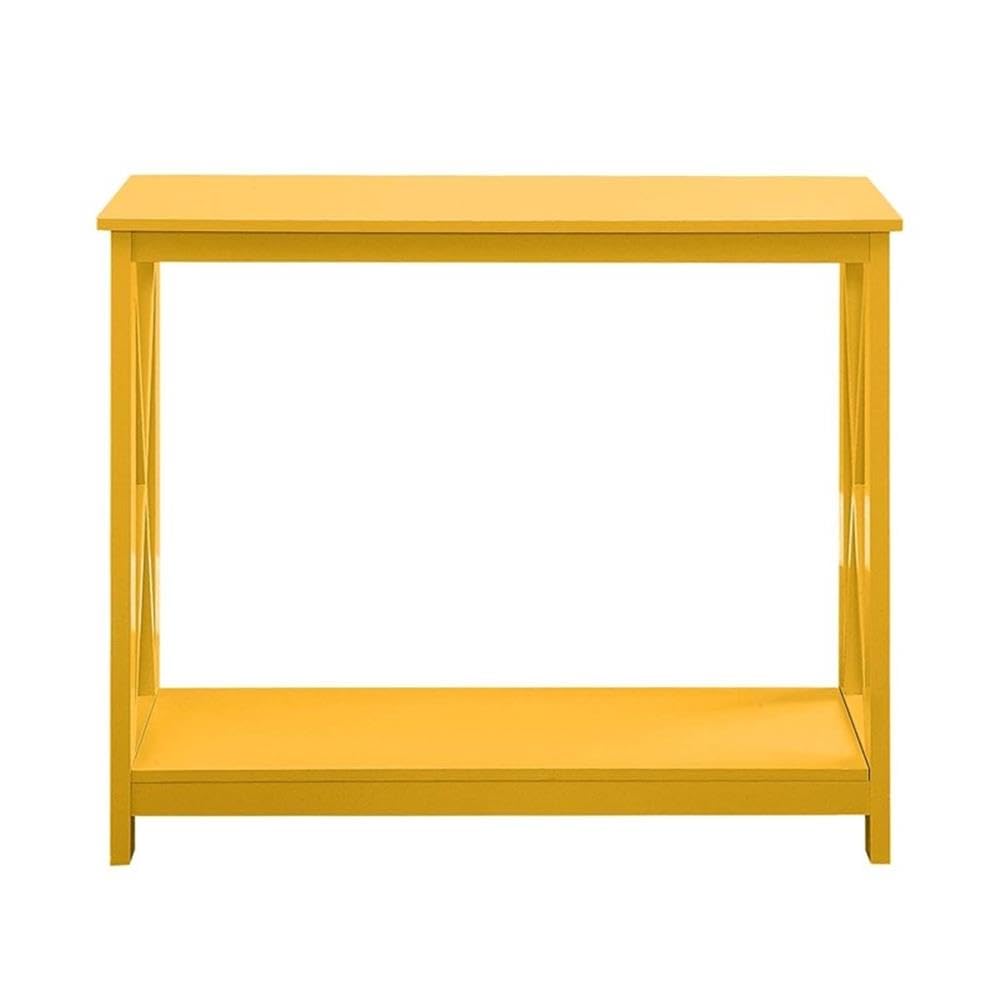 Pemberly Row Transitional Console Table - Yellow Wood Finish Entryway Table for Hallway, Living Room & Foyer Decor