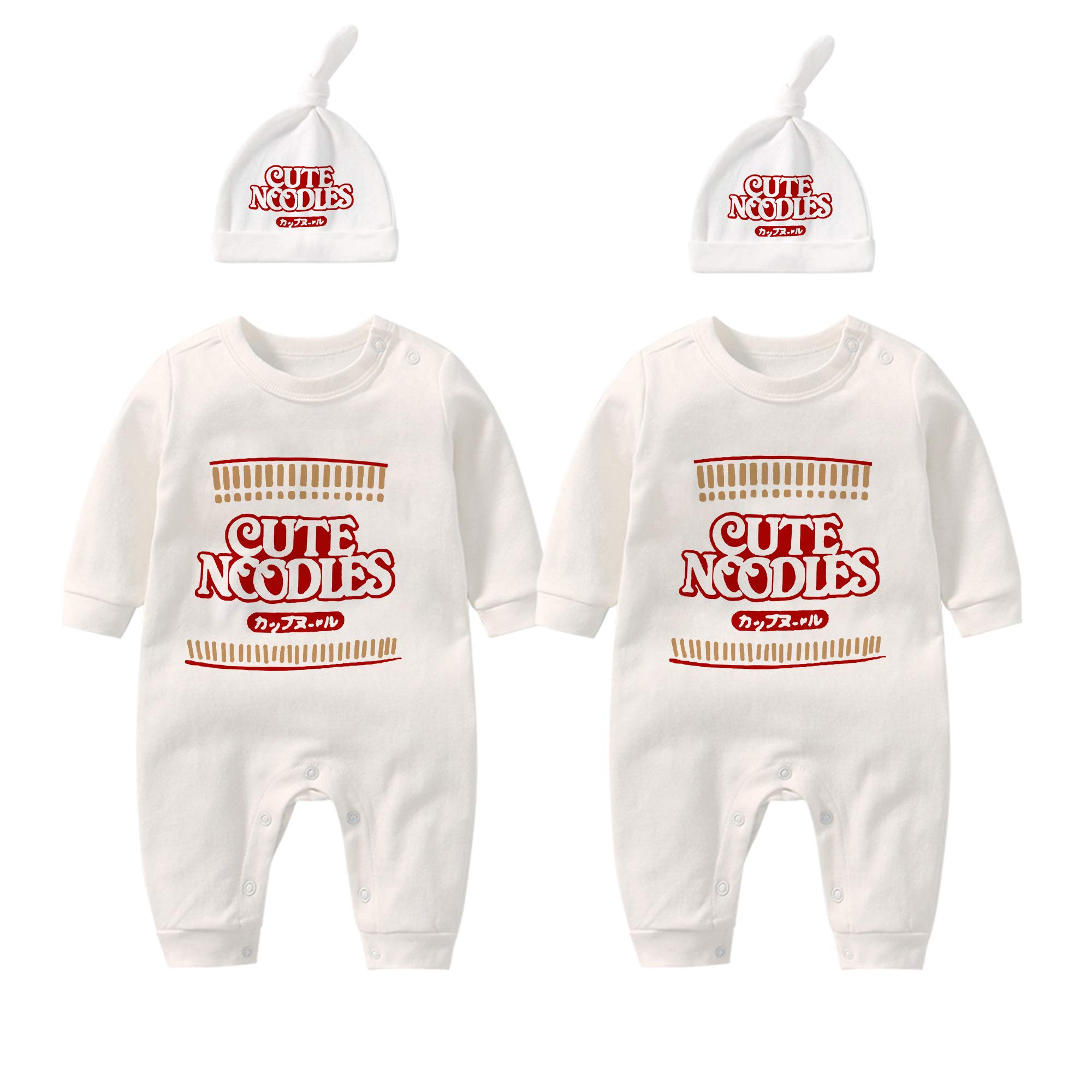 YSCULBUTOL Funny Baby Romper - Cute Twins Bodysuit with Noodle Design for Toddlers | Perfect for Birthday Parties & Photo Shoots