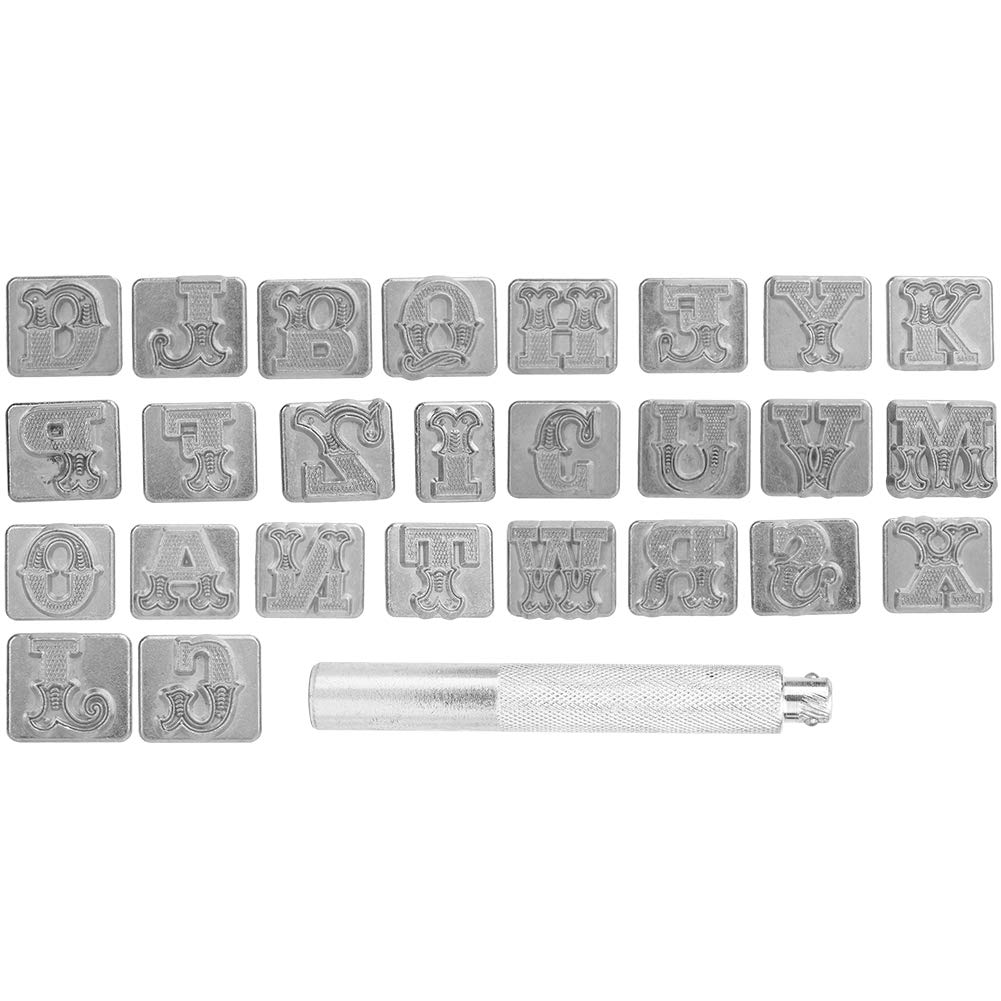 3/4 Inch 19mm Metal Alphabet Stamp Set - Uppercase Letter Stamps for Jewelry, Leather & Wood Crafting - DIY Imprinting Tool for Metal Stamping, Personalized Gifts & Leatherworking Projects