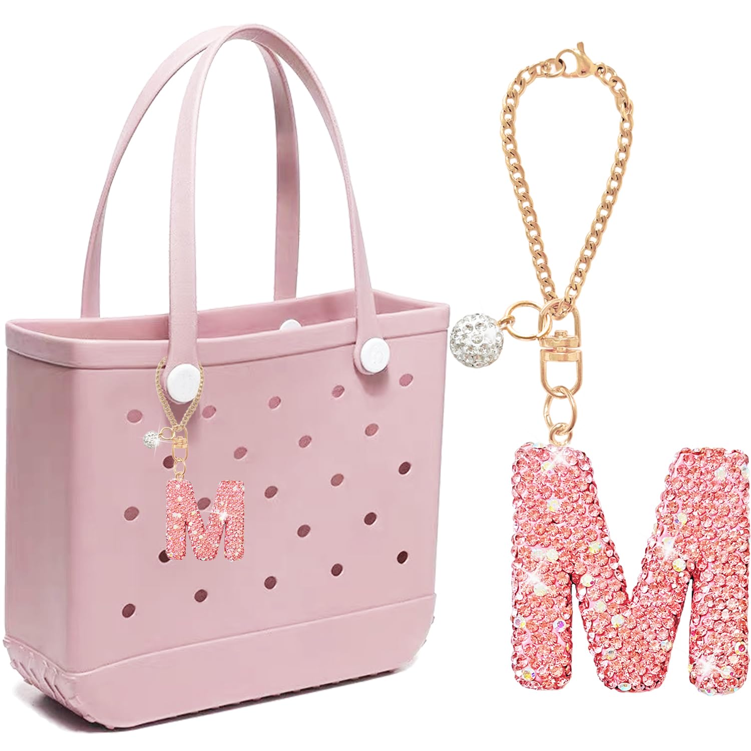 Bogg Bag Charms Keychain - Stylish Accessories for Women & Girls | Letter Charms for Beach Tote Bags | Perfect for Summer Outings, Pool Parties & Travel