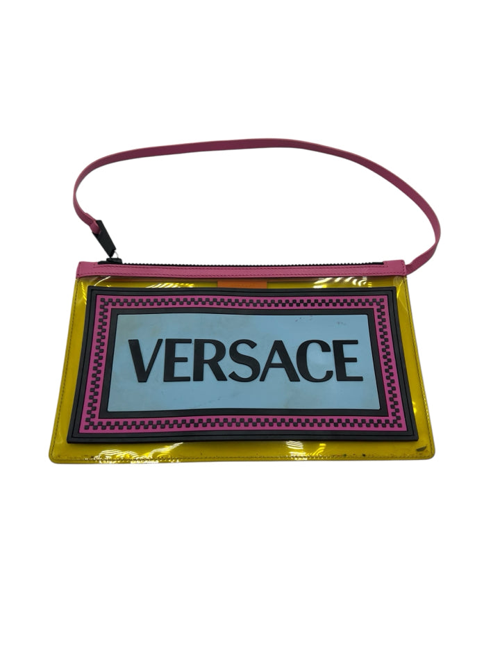 Versace Vinyl Rubber Logo Pouch - Designer Cosmetic Bag & Travel Organizer for Women | Luxury Makeup Case, Toiletry Bag & Jewelry Storage | Perfect for Travel, Gym & Everyday Use