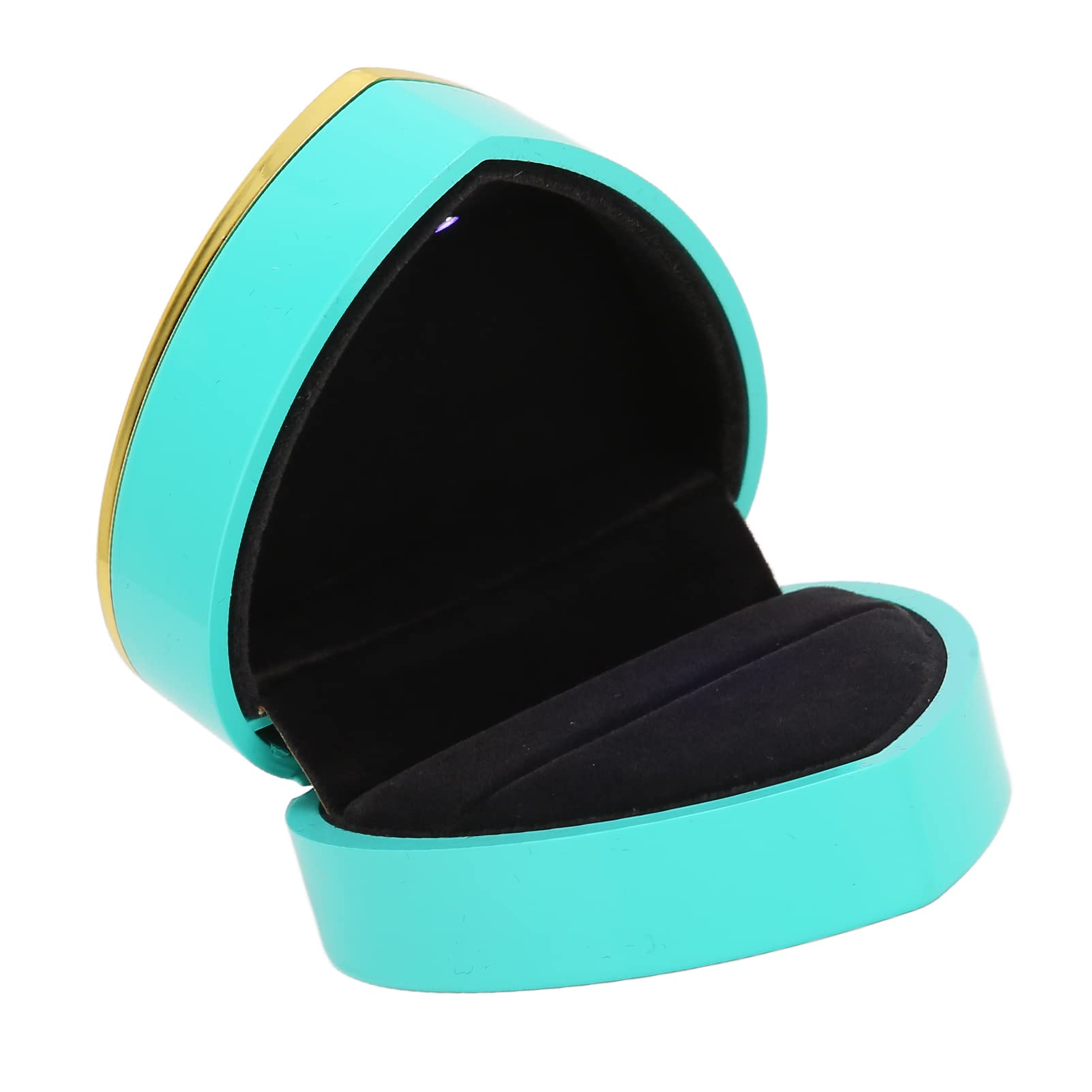 Elegant Heart-Shaped Jewelry Display Box with LED Light - Velvet Lined Engagement Ring Gift Box for Women & Men - Perfect for Wedding Proposals, Anniversary Gifts & Jewelry Storage
