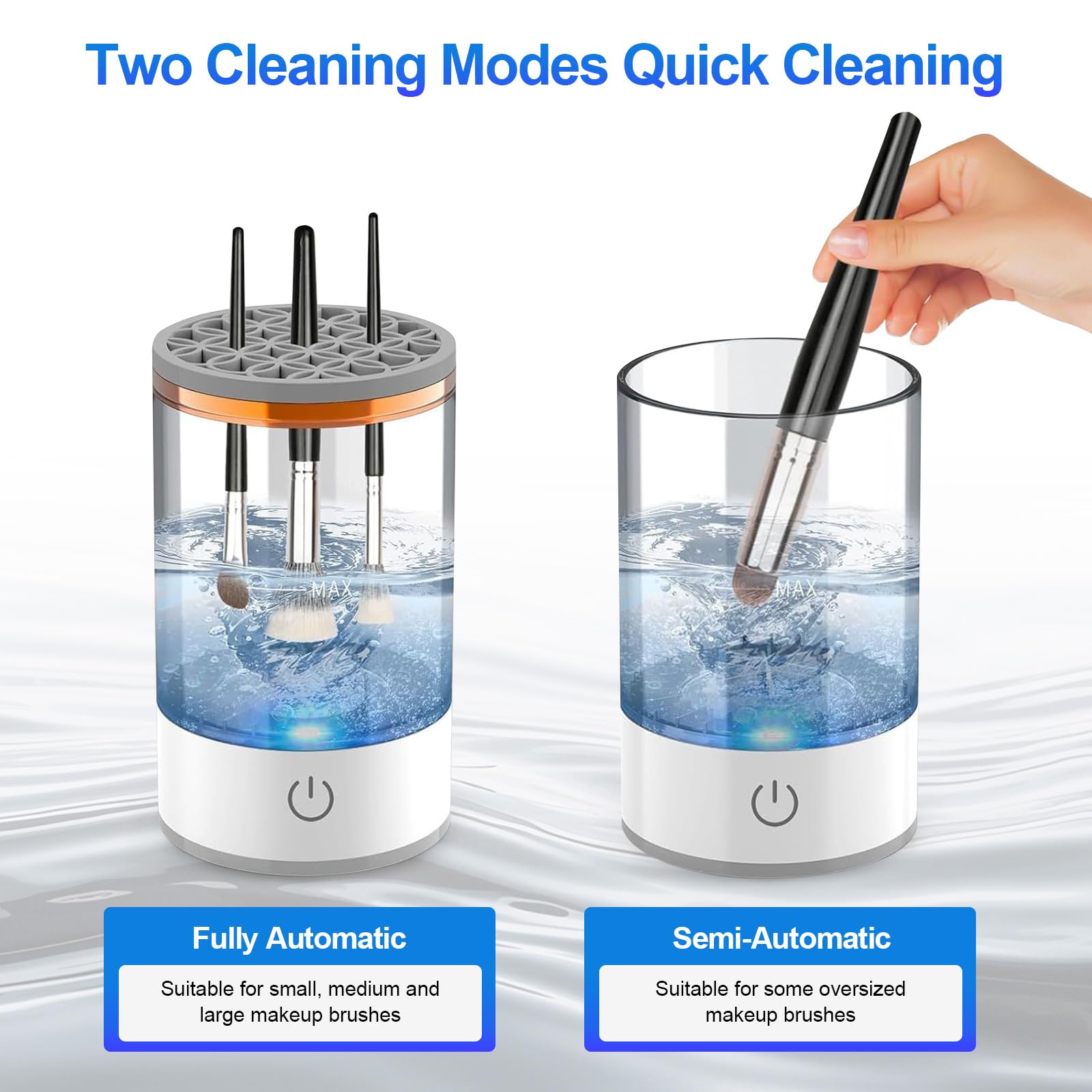 Electric Makeup Brush Cleaner Machine - Fast & Efficient Cleaning for All Brush Types | Keeps Brushes Hygienic & Skin Healthy | 1 Pack White | Perfect for Home, Salon & Travel Use