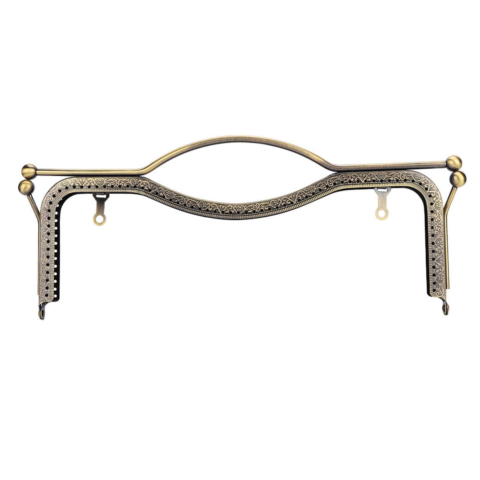 Zerodis 11.8 x 4.7 Inch DIY Handbag Handle Frame - Metal Purse Clasp for Sewing, Tailoring & Bag Making Accessories - Perfect for Crafting Clutches, Tote Bags & Vintage Style Purses
