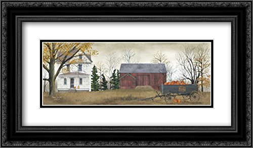 Billy Jacobs 'Pumpkins for Sale' 18x11 Black Ornate Framed Double Matted Museum Art Print - Perfect for Living Room, Bedroom, or Office Wall Decor