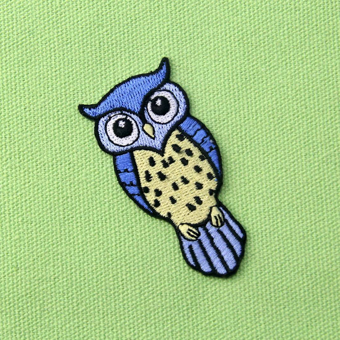 Cute Blue and Yellow Owl Embroidered Iron On Patch - DIY Sew On Applique for Jackets, Bags & Hats | Fun Fashion Accessory for Kids & Adults