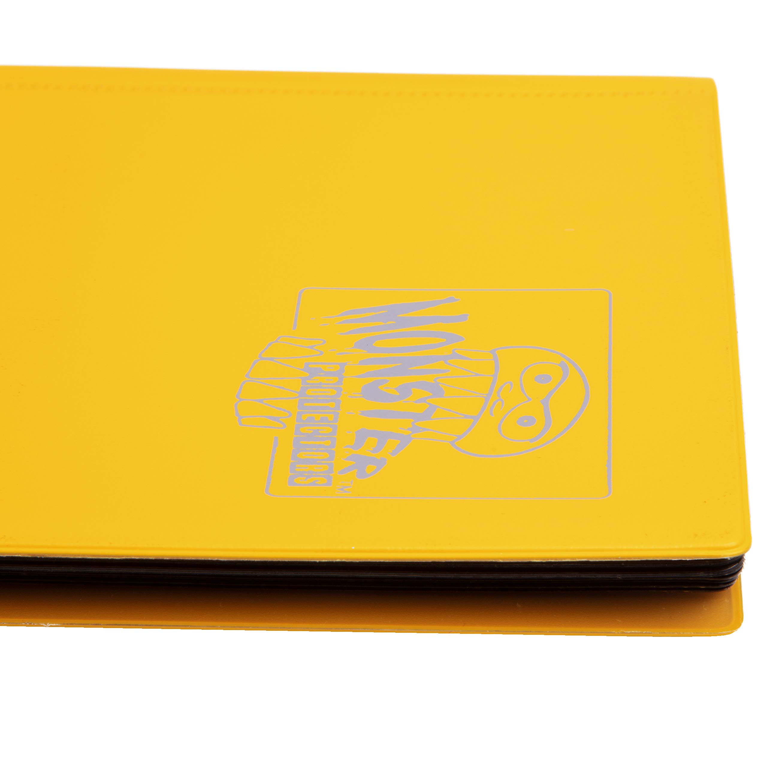 Monster Protection 4-Pocket Binder - Matte Yellow Trading Card Organizer | Perfect for Pokemon, Yu-Gi-Oh & MTG Card Collectors