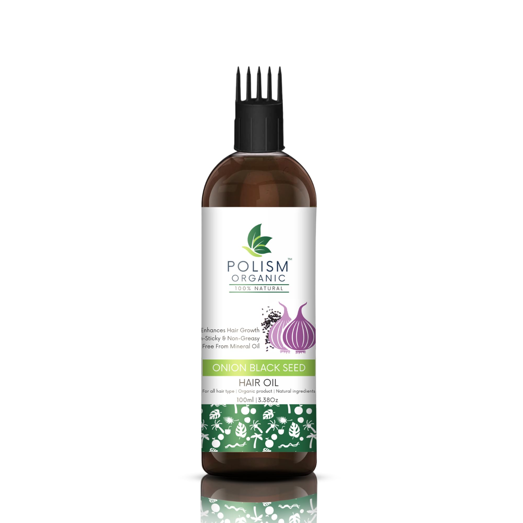 Organic Onion Black Seed Hair Oil for Hair Growth & Fall Control - 100% Natural, Sulfate-Free Hair Treatment for All Hair Types - Promotes Thicker, Stronger Hair - Ideal for Daily Use & Scalp Massage - 100ml