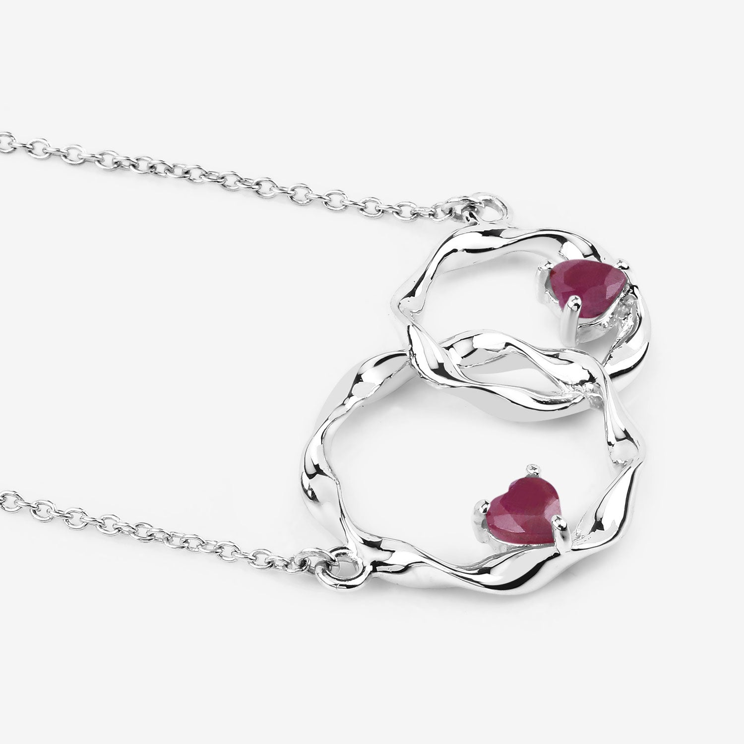 Genuine Ruby Infinity Pendant Necklace for Women - 925 Sterling Silver Elegant Jewelry Gift for Anniversary, Valentine's Day & Special Occasions
