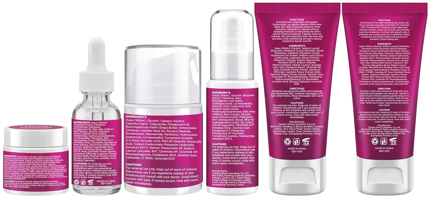 Professional Pore Minimizer Skincare Set for Women & Teens - Hydrating, Oil Control & Smoothing Facial Care Kit | Travel-Friendly Beauty Gift Set for Women & Teen Girls | Perfect for Daily Skincare Routine & On-the-Go Use