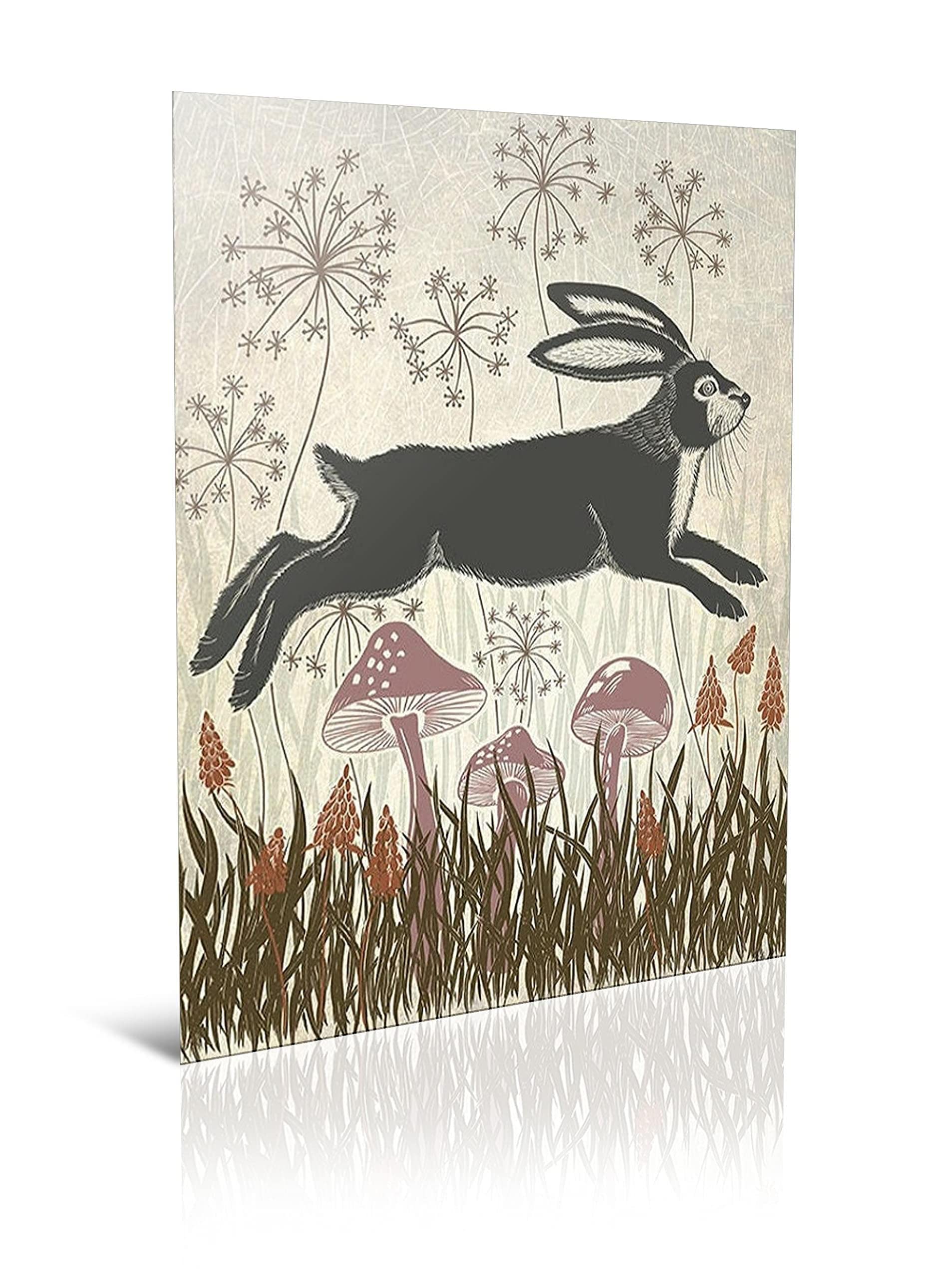 Farmhouse Canvas Wall Art - Cute Hare Modern Painting for Bathroom, Bedroom, Office & Kitchen Decor | 70x100cm (28x40in) Framed Picture | Perfect for Home, Airbnb & Gift Giving