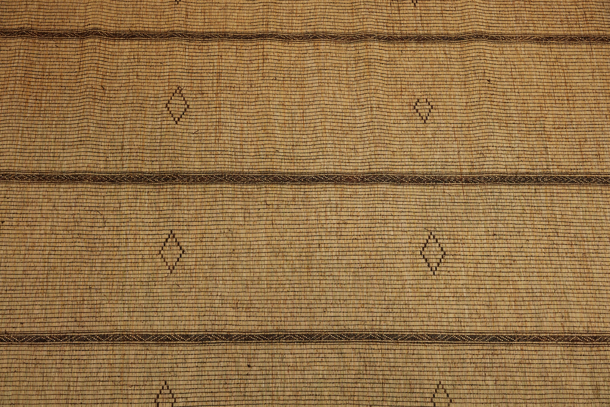 Large 3-Section Tuareg Carpet with Diamond Patterns - Authentic Blonde Berber Rug (8'4