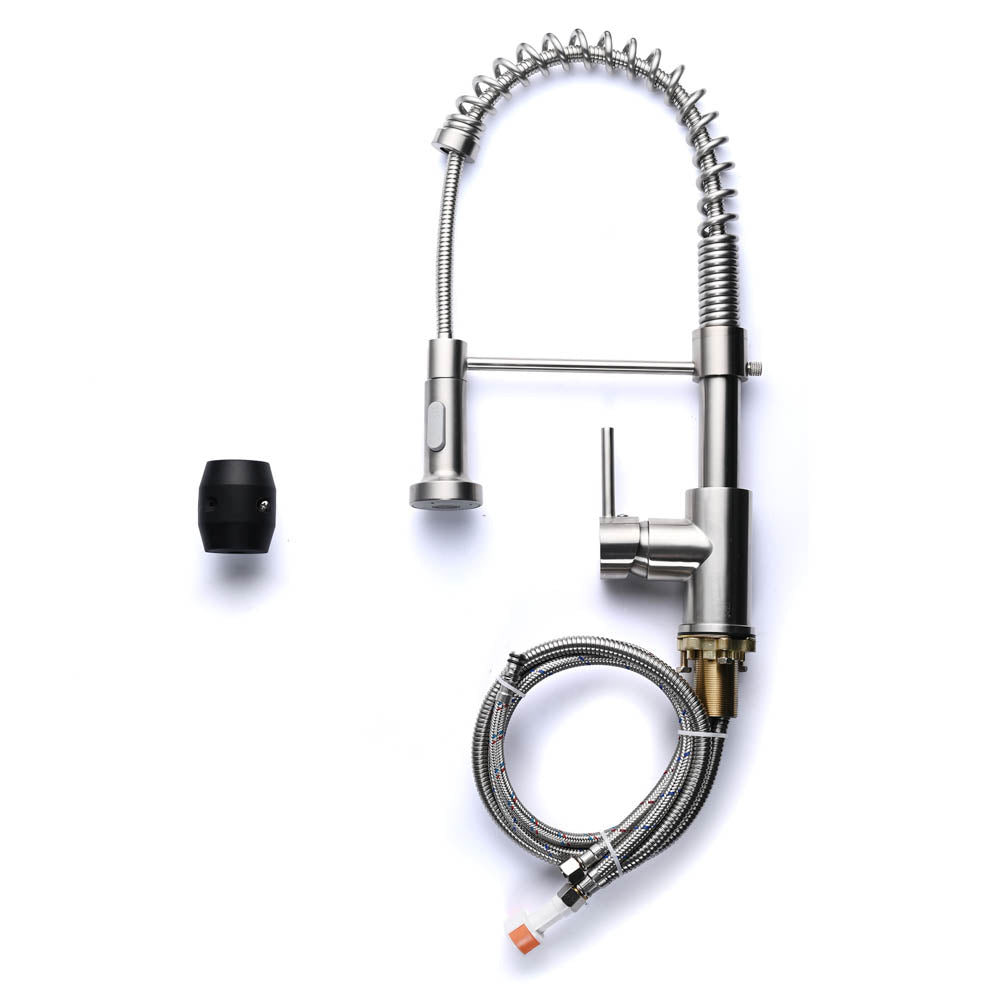 Aquaterior Single Handle Pull Down Kitchen Faucet in Brushed Nickel - Perfect for Modern Home Renovation & Easy Dishwashing