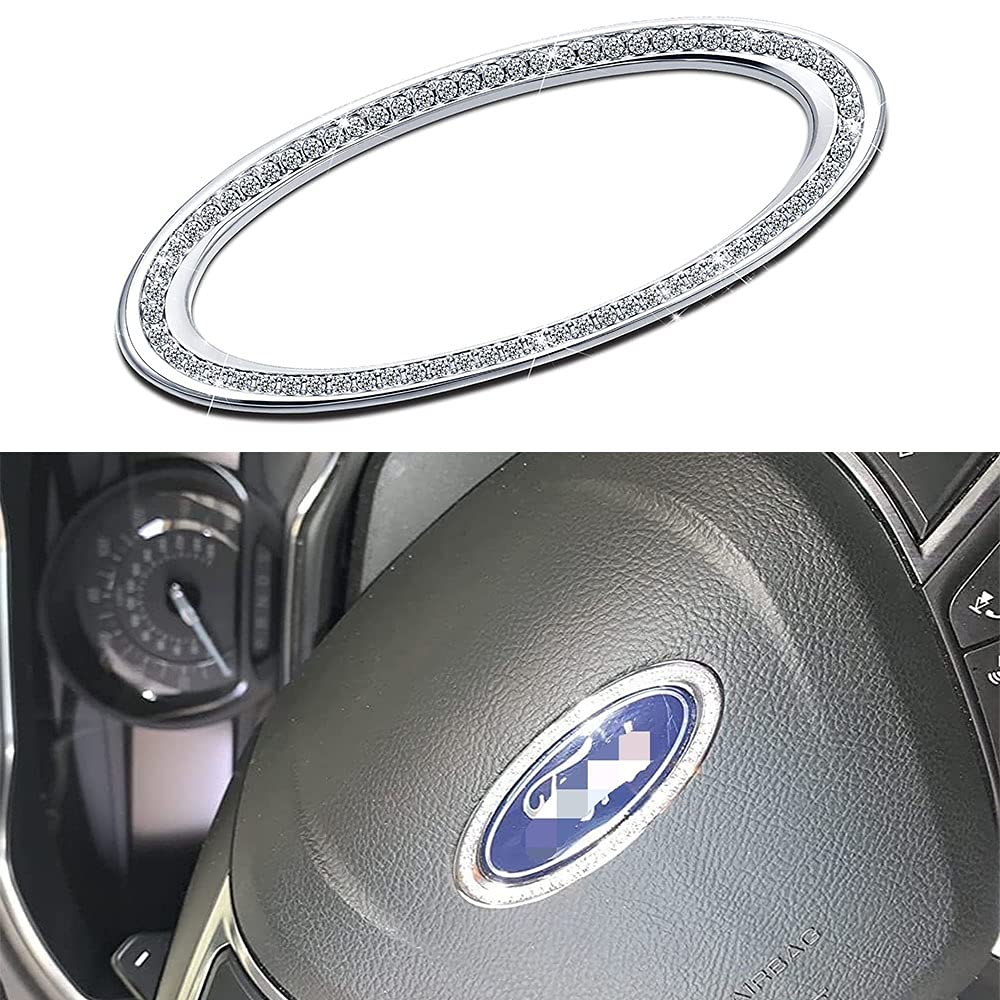 HMDC Bling Steering Wheel Logo Caps - Car Accessories for DIY Customization | Compatible with Most Vehicles | Stylish Decorative Cover for Car Interior Upgrade (Perfect for Personalization & Gift Giving)