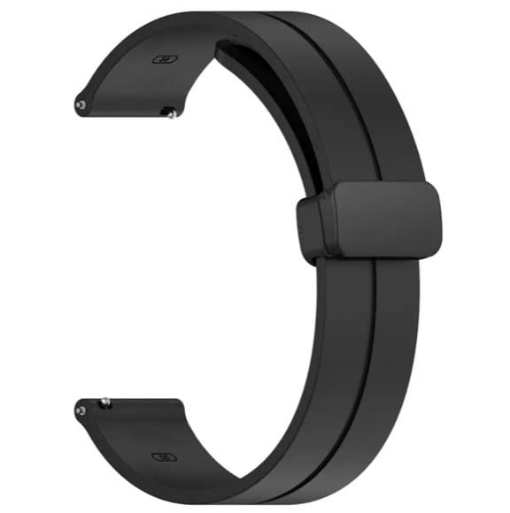 MELFO Magnetic Folding Buckle Smart Watch Strap - Soft Silicone Replacement Band Compatible with Noise Colorfit Pulse Grand Smartwatch | Perfect for Workouts, Running & Daily Wear