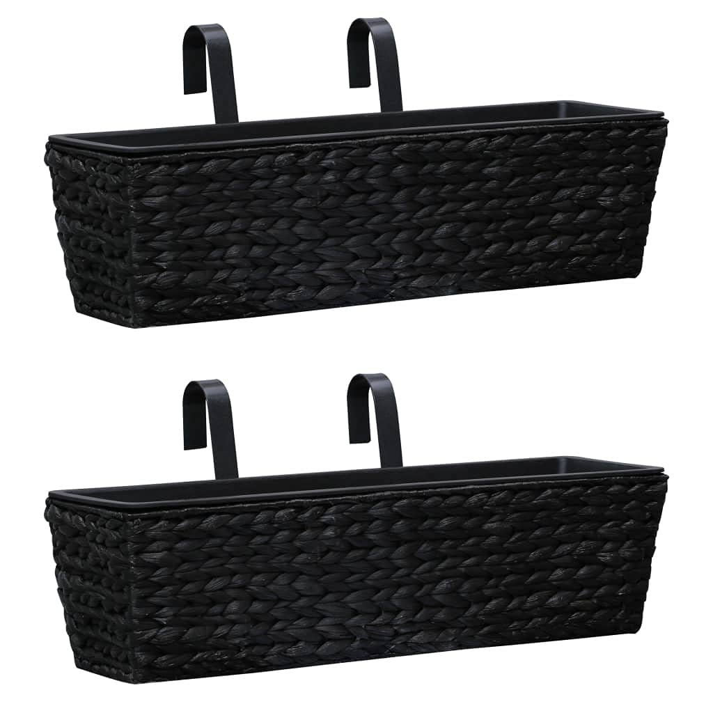 2-Pack Black Water Hyacinth Garden Planters Baskets - Perfect for Indoor & Outdoor Plants, Patio Decor, and Balcony Gardening