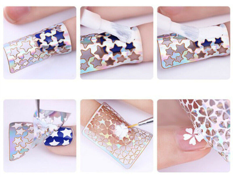 Nail Art Vinyl Stencils & Stickers for DIY Nail Designs - Perfect for Salon, Home Manicure, and Nail Art Enthusiasts