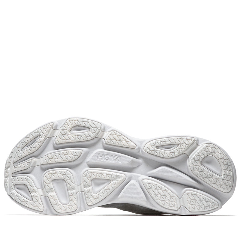 Hoka One One Bondi 8 TS Caged Running Shoes - White/Cosmic Grey | Maximum Cushion for Long Distance Running & Walking | Perfect for Marathon Training, Jogging & Everyday Comfort