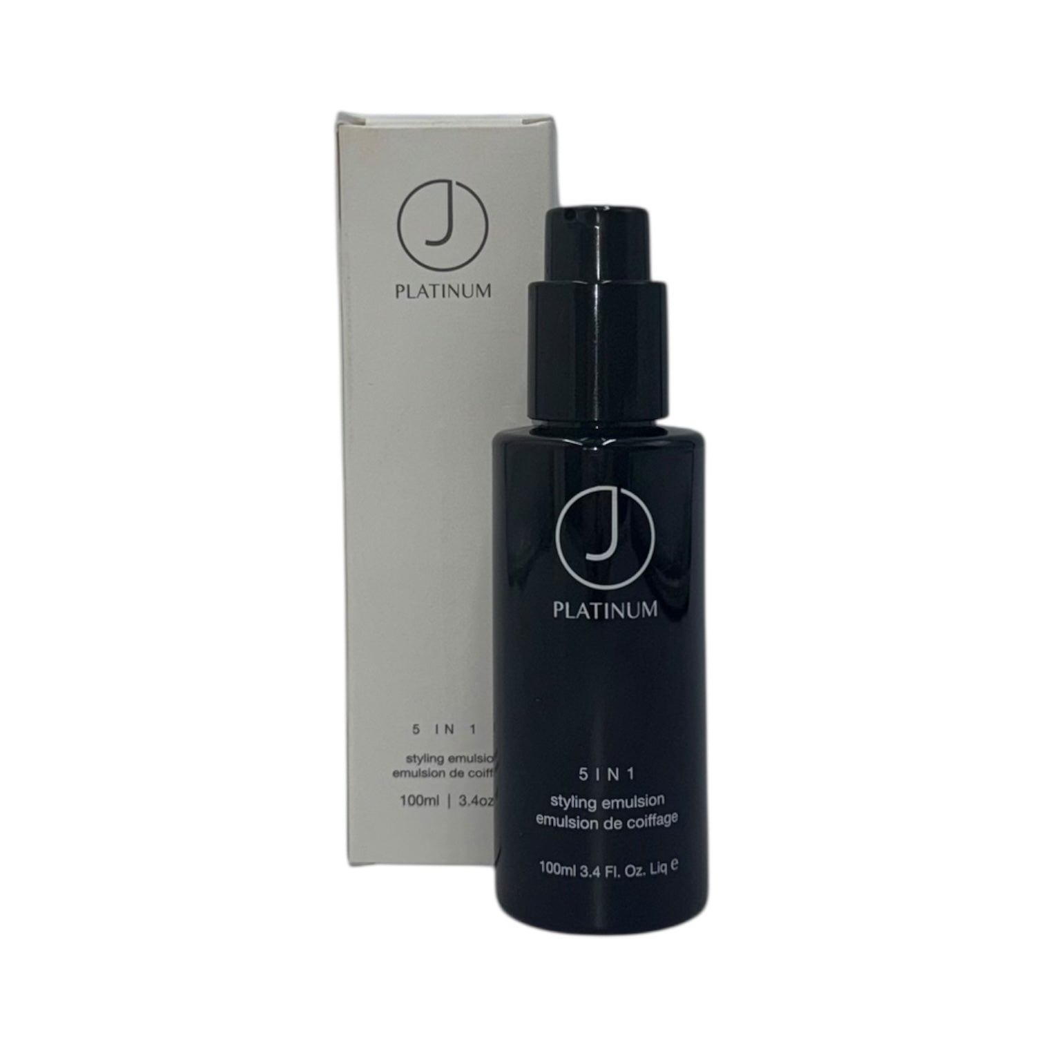 J Platinum 5-in-1 Styling Emulsion for Hair - 3.4 oz | Heat Protectant, Frizz Control, Shine Enhancer, Volume Booster | Perfect for Curly, Straight & Wavy Hair Styles
