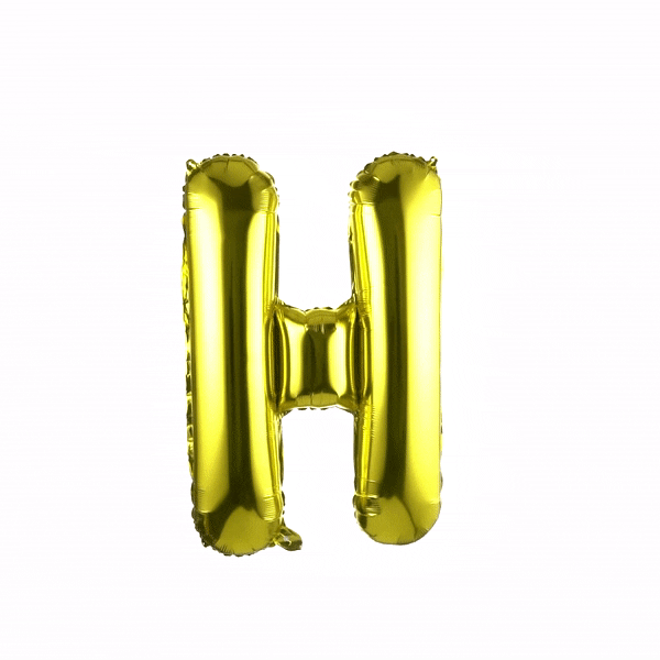 Balloonify Gold Mylar Letter H Balloon - 40 Inch Large Foil Alphabet Balloon for Birthday Party Decorations, Baby Showers & Graduation Celebrations (1 Count Box)