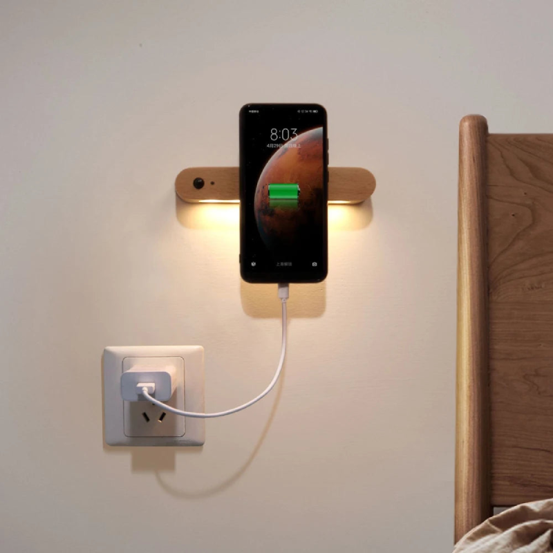 IllumiKey Magnetic Wooden Key Holder with Sensor Nightlight - Organize Keys & Find Them Easily in the Dark - Perfect for Entryway, Bedroom, or Office