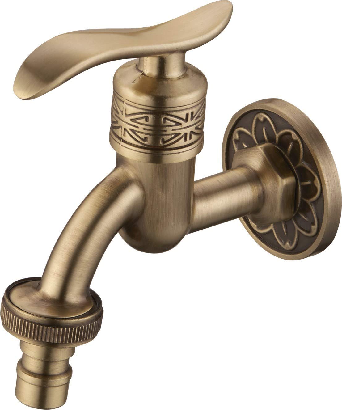 Premium Brass Bathroom Sink Faucet - Antique Bronze Wall Mounted Water Tap for Kitchen, Garden, Patio & Laundry Room - Durable & Stylish Bathroom & Outdoor Water Control Solution