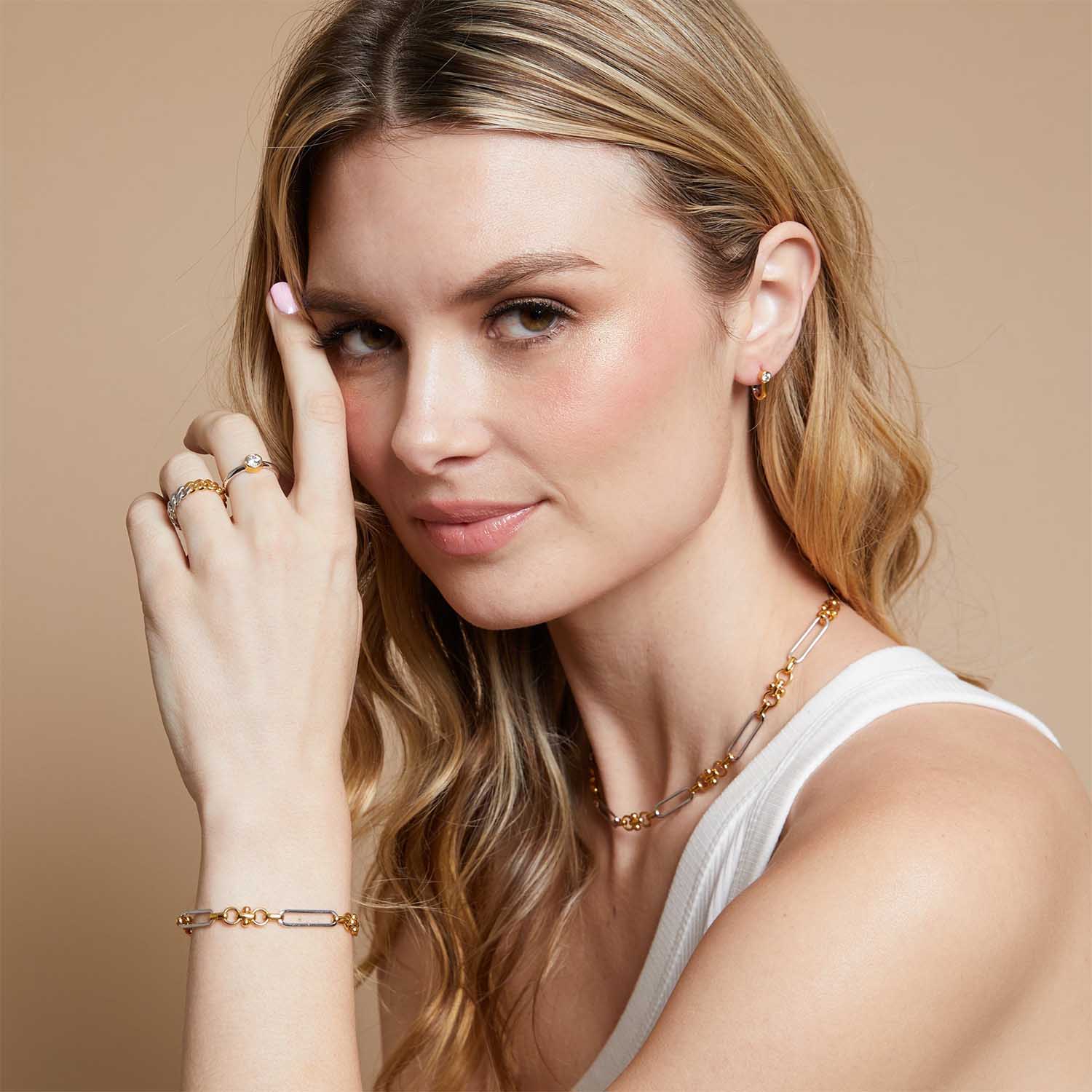 Harmony Stone Reversible Hoop Earrings for Women - Sterling Silver & Gold Plated Dangle Earrings - Trendy Boho Jewelry for Everyday Wear, Parties & Gifts