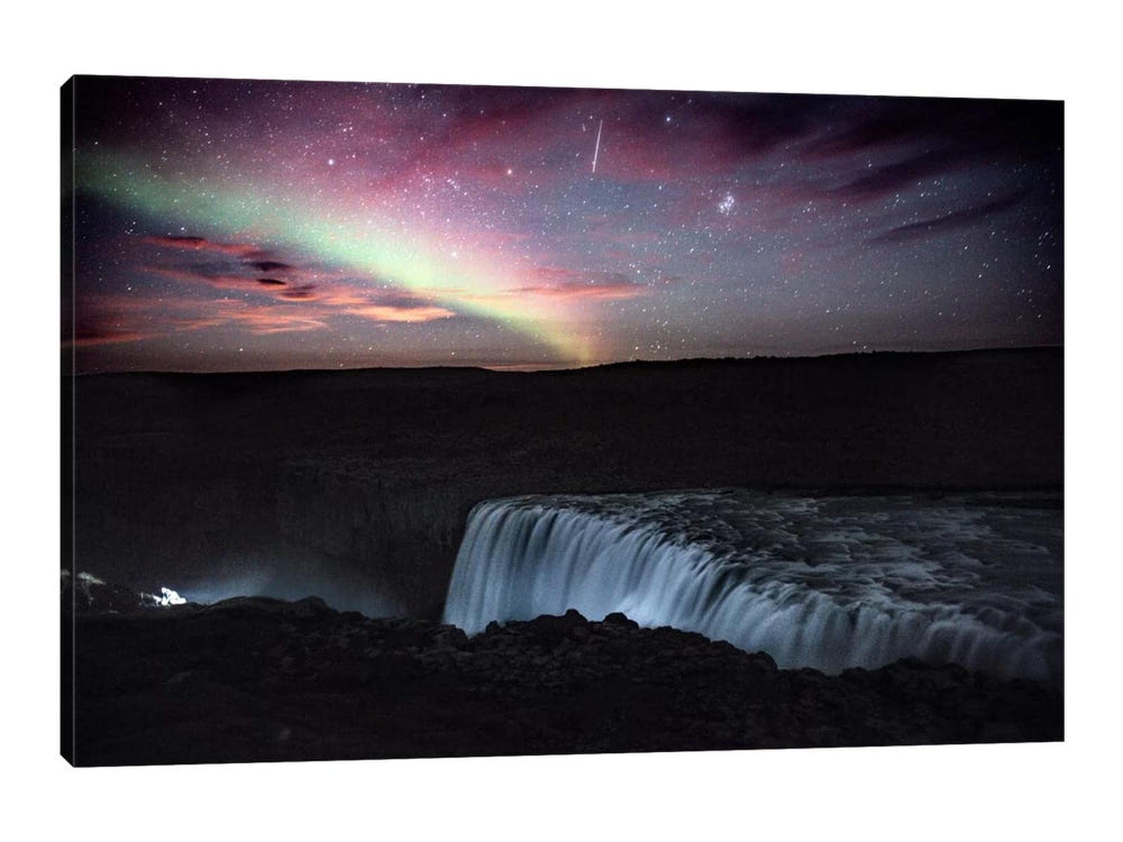 Starry Night Sky Canvas Wall Art - Aurora Galaxy Painting for Bedroom & Living Room Decor | Modern Framed Moon Poster | Home Wall Decor Picture (32x48 Inches) | Perfect for Nursery, Office & Meditation Space