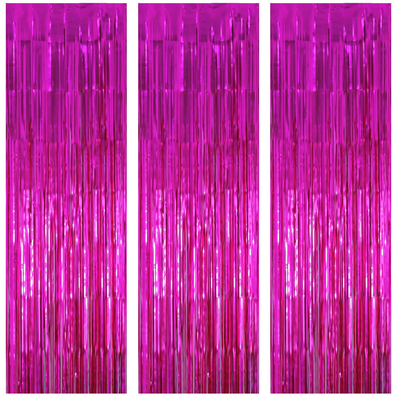 3 Pack Matte Purple Foil Curtains - Party Backdrop for Birthdays & Weddings
