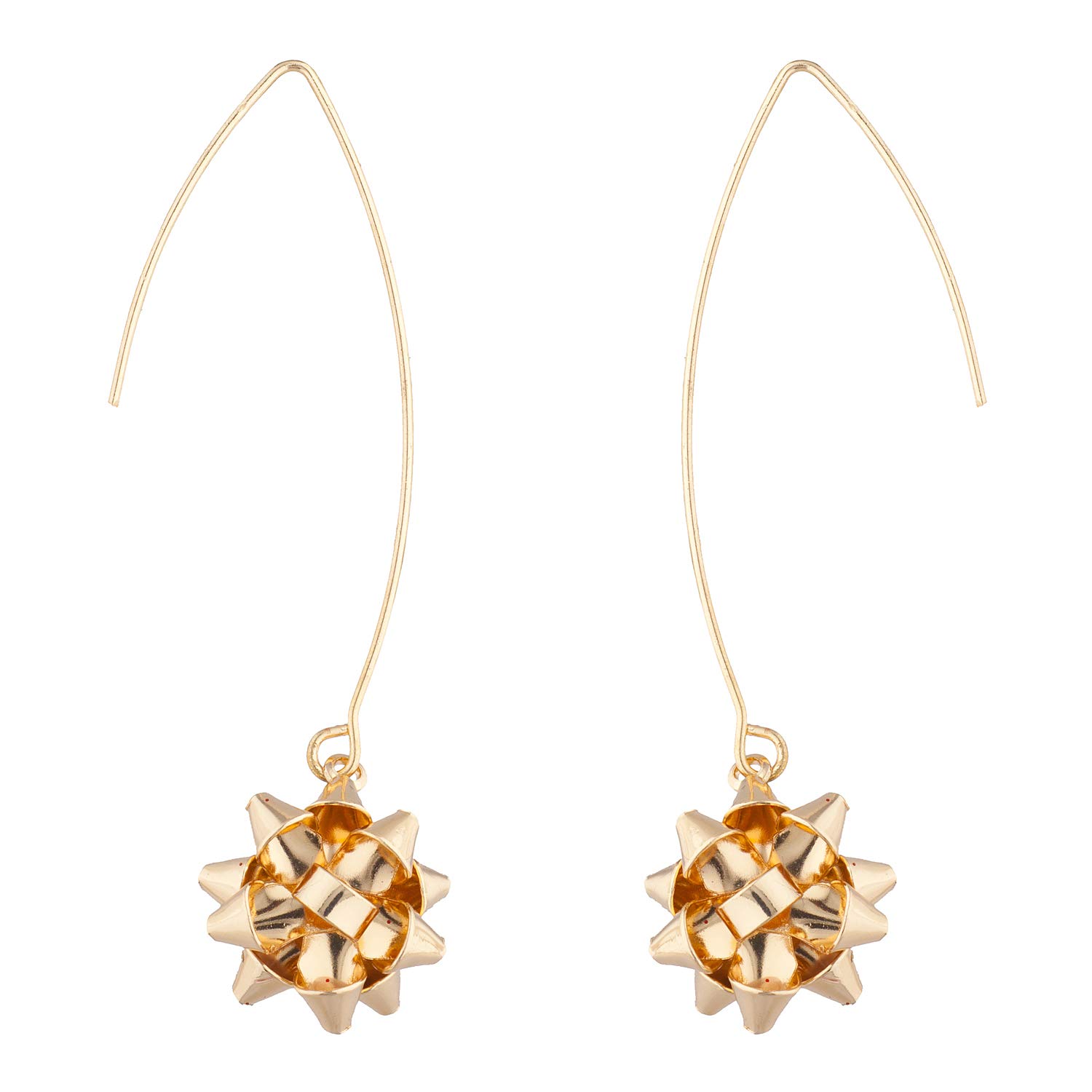 Gold Tone Christmas Tree & Red Hat Earrings - Festive Holiday Jewelry for Women, Party Accessories, Gift Ribbon Design - Perfect for Christmas Parties, Office Celebrations & Holiday Gifting