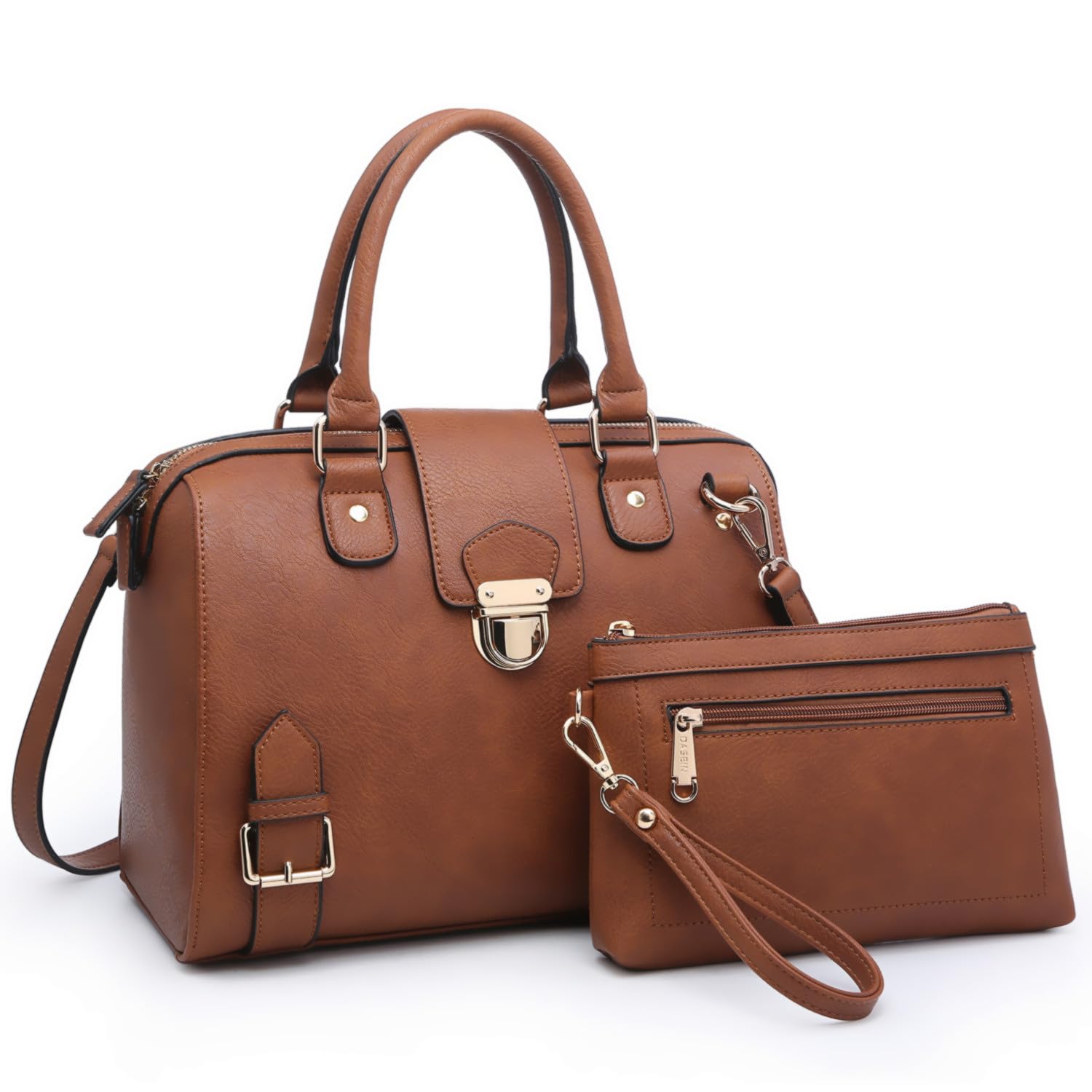 Vegan Leather Women's Barrel Handbag - Fashionable Satchel Top Handle Shoulder Purse for Work & Office | Dasein Tote Bag for Professional Women, Daily Commute & Business Meetings