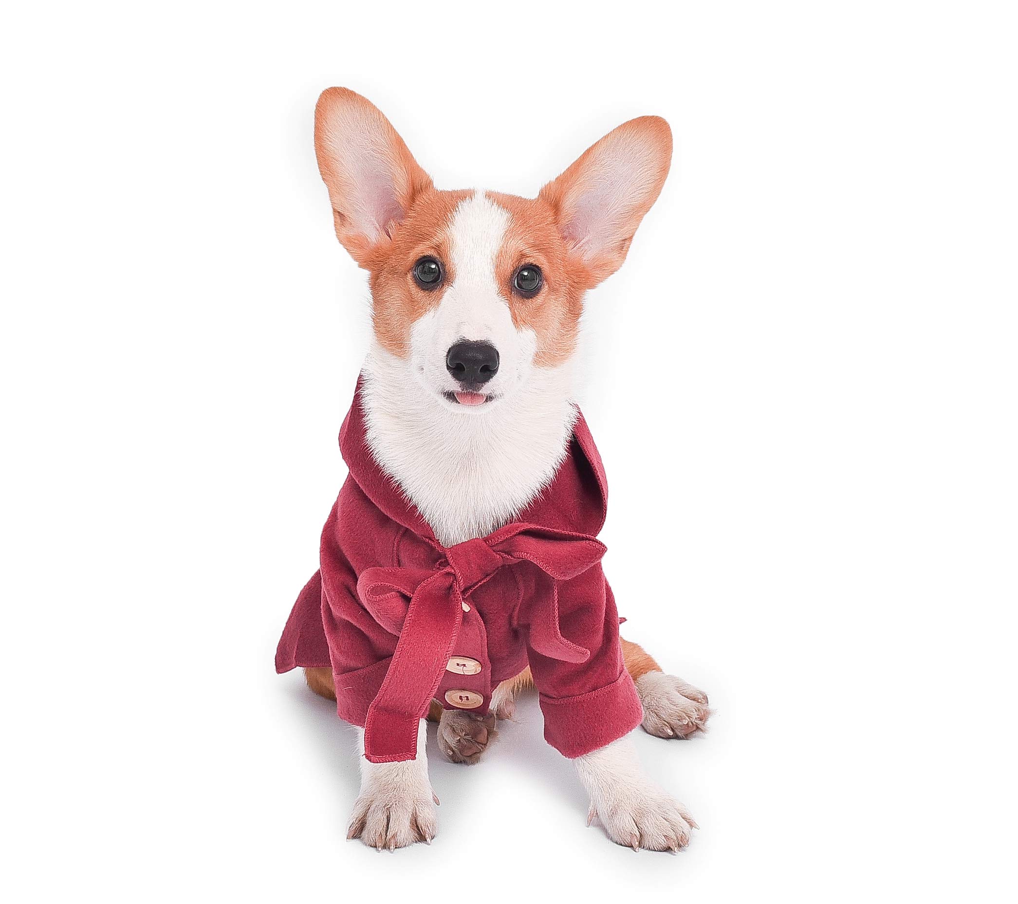 Warm Winter Dog Jacket with Hood - Cozy Fleece Snowsuit & Windbreaker for Small to Medium Dogs - Red, Large - Perfect for Cold Weather Walks & Outdoor Adventures