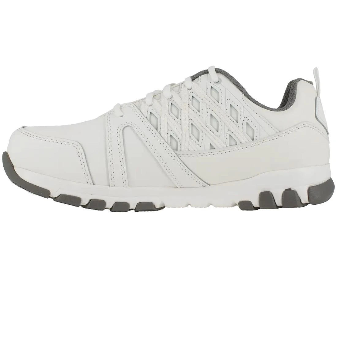 Sublite Steel Toe Athletic Work Shoes for Men - Lightweight Safety Shoes with Breathable Mesh, Slip Resistant & Comfortable for Construction, Warehouse, and Outdoor Work (White)