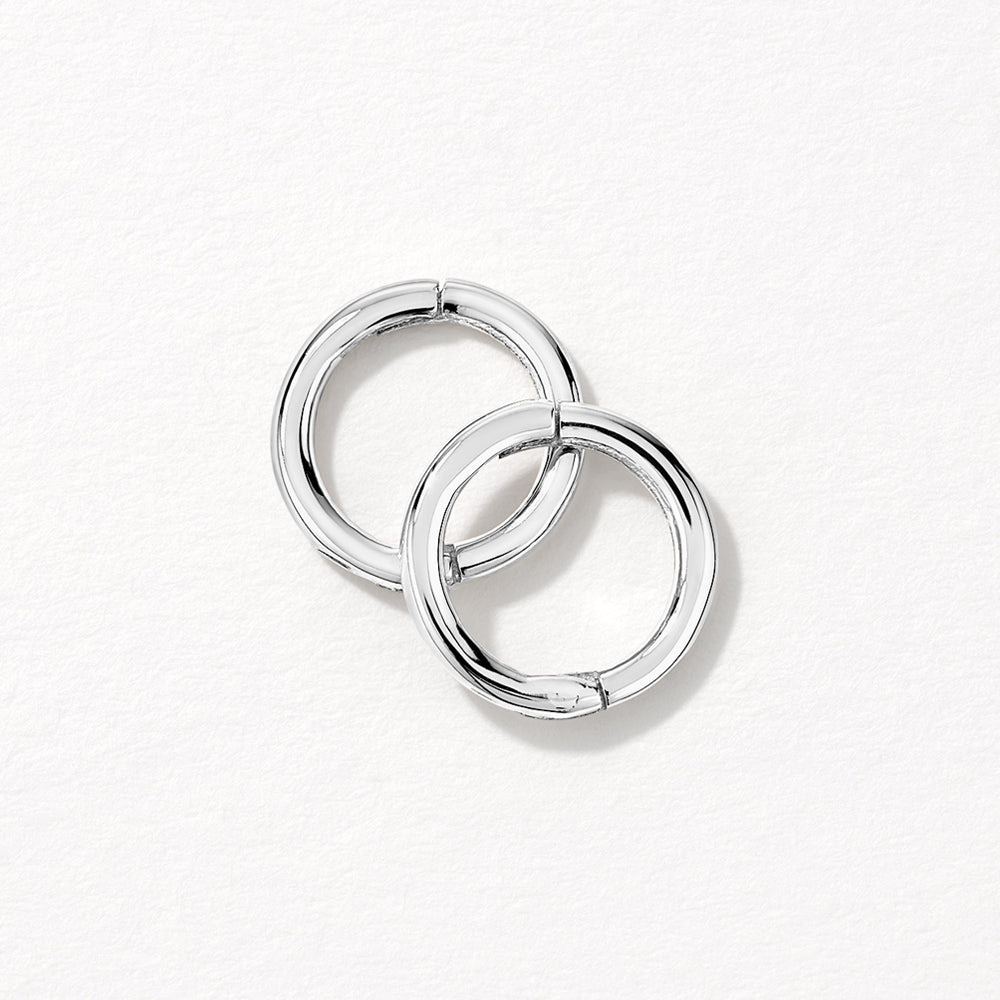 Silver Mini Sleeper Earrings for Women - Hypoallergenic & Lightweight Hoop Earrings for Everyday Wear, Work, and Sleep