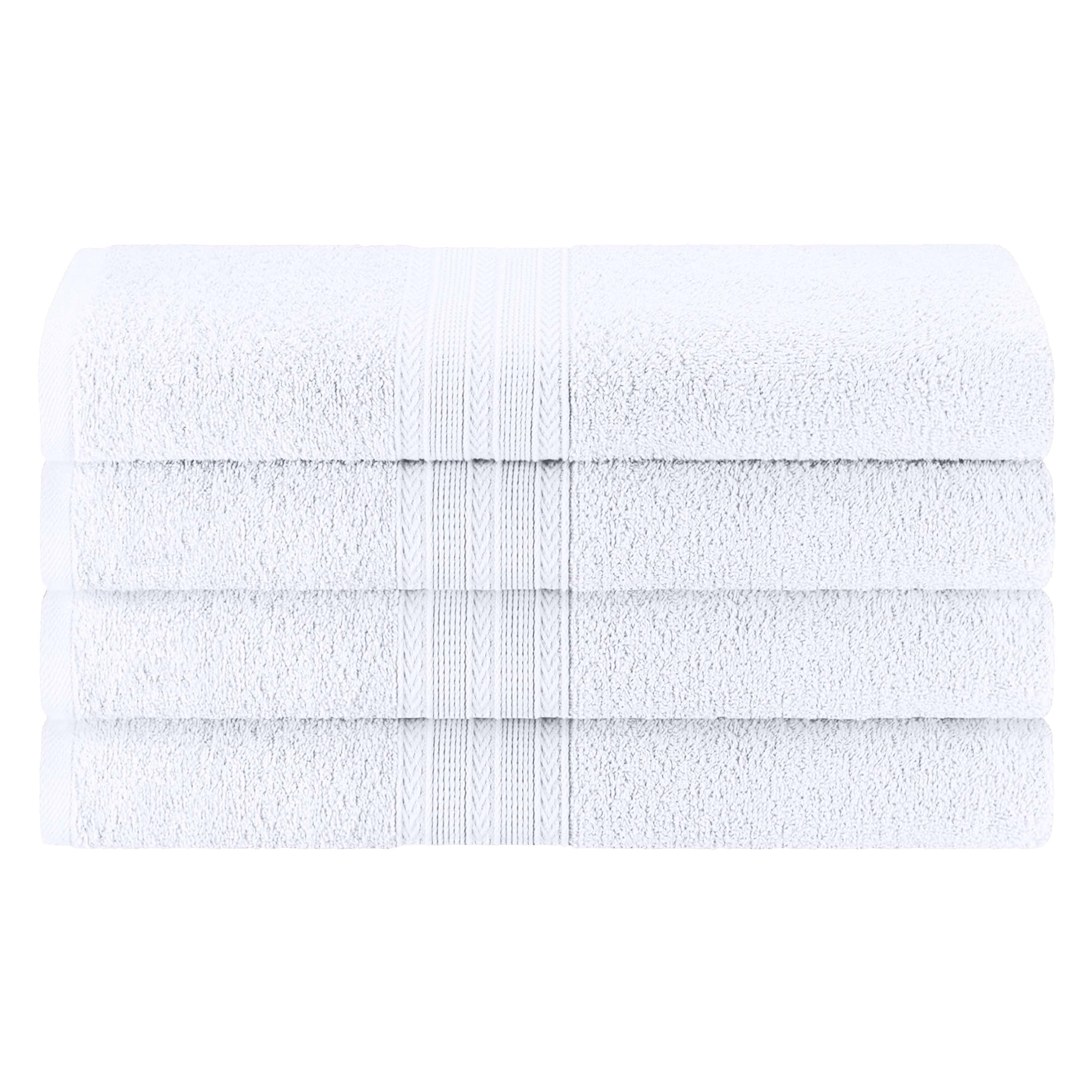 Premium 100% Cotton Eco-Friendly 4-Piece Bath Towel Set - Soft, Absorbent & Hypoallergenic - Perfect for Spa, Bathroom & Beach Use